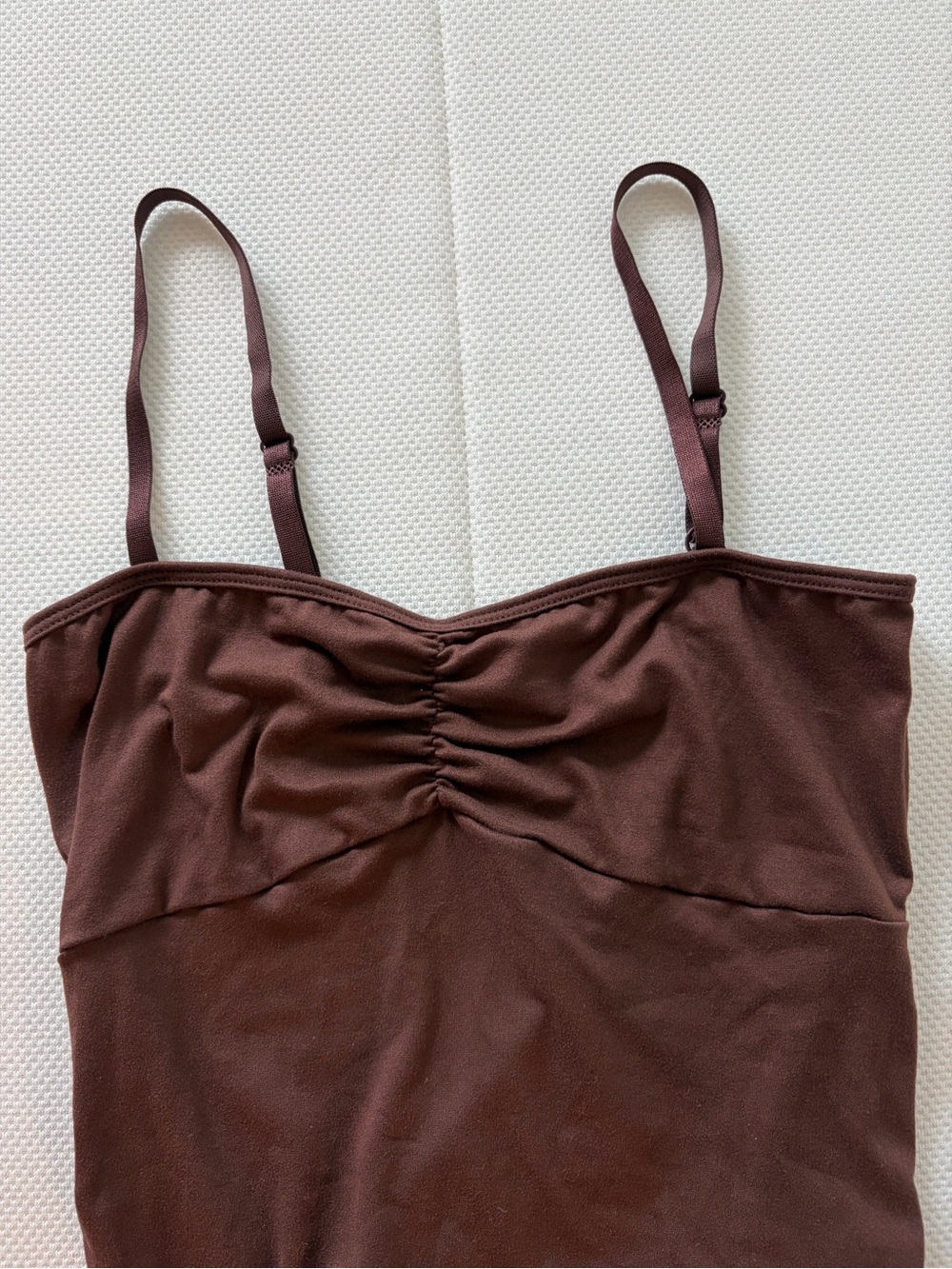 Brown Ruched Cami Tank Top - Picture 2 of 3
